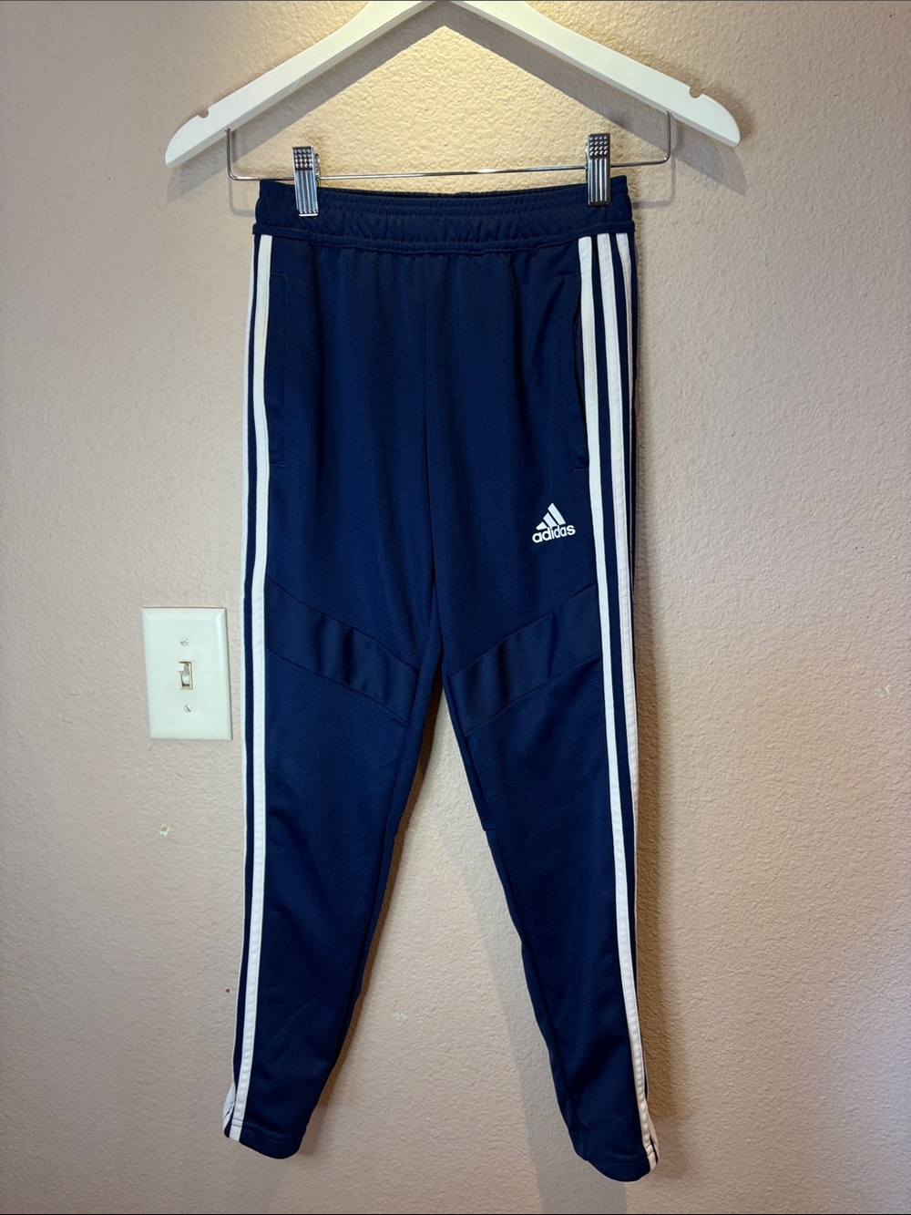 Adidas Tiro 19 Soccer Football Warm Up Pants Kids Boys Girls Small Navy Stripes